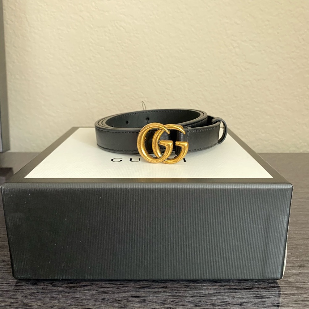 Gucci Leather belt with Double G buckle size 95